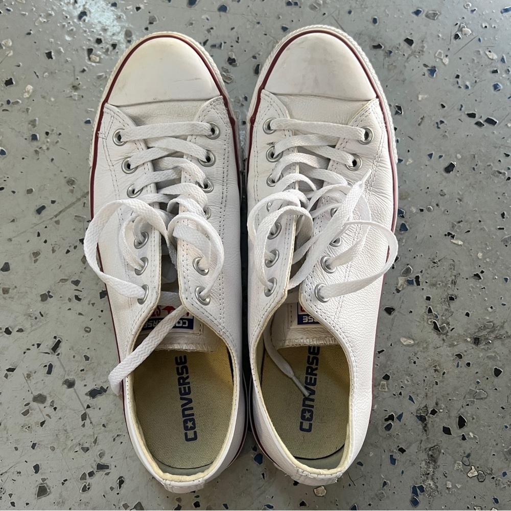 Men's White Leather Chuck Taylors